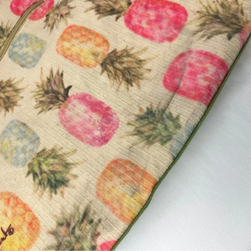 Sun n Sand Paul Brent Signed Colorful Pineapple Tote‎ Bag